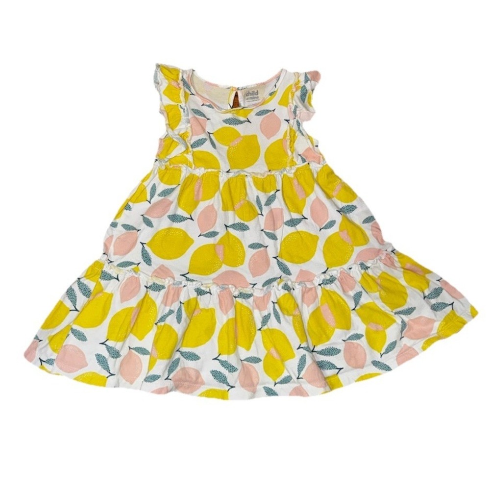 Child of Mine by Carter's Toddler Girl Lemon Print Ruffle Dress Size 3T Summer